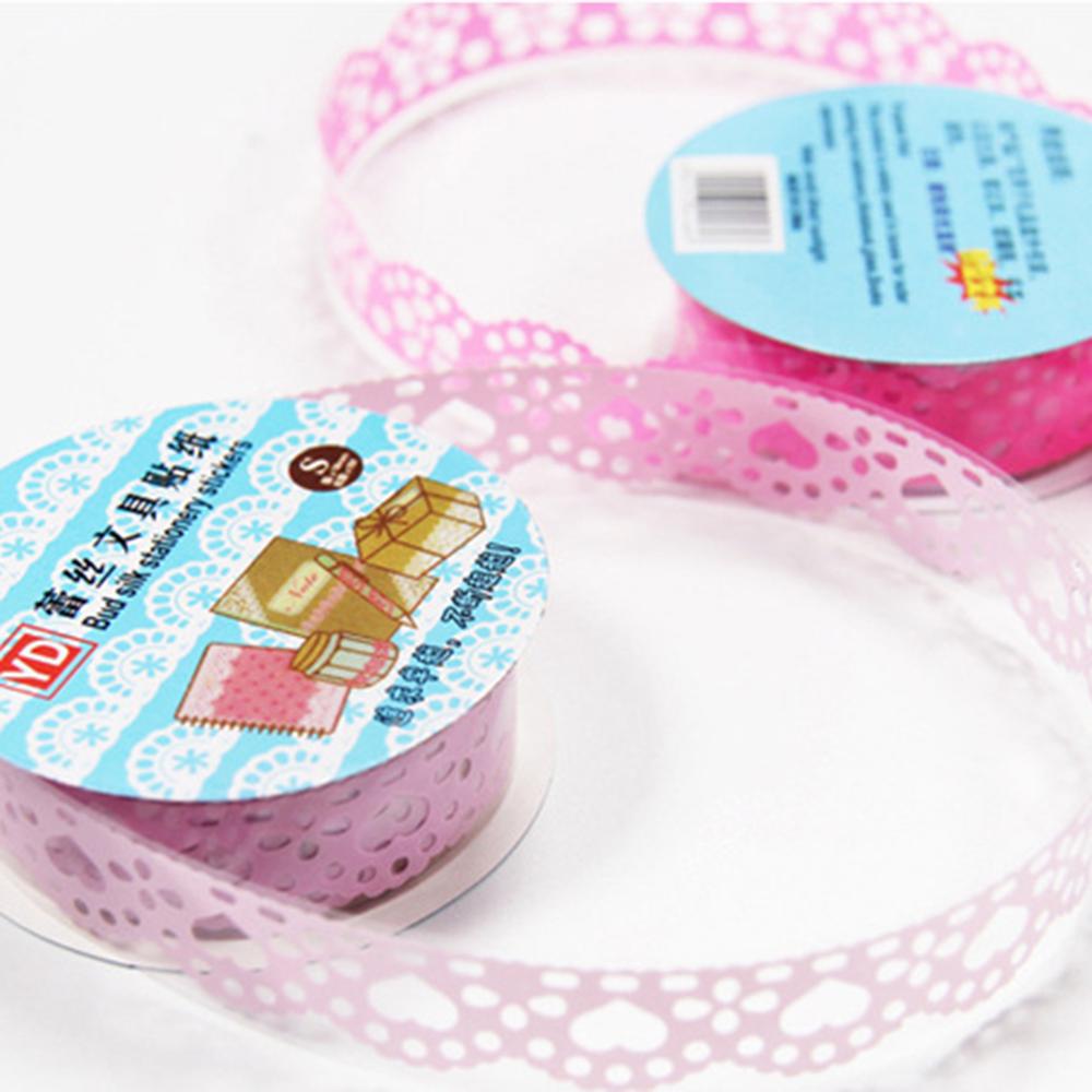 Lace Flower Masking Tape Paper Ribbon Lace Roll Scrapbooking Self Adhesive Sticker DIY Album Decorative