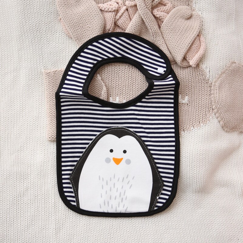 Grote Katoenen Baby Slabbetjes Waterdichte Jongen Meisje Sjaal Mousseline Burp Doek Bandana Slabbetjes Voor 6M-3Y Pasgeboren Baby Bib Peuter Accessorie: penguin bibs