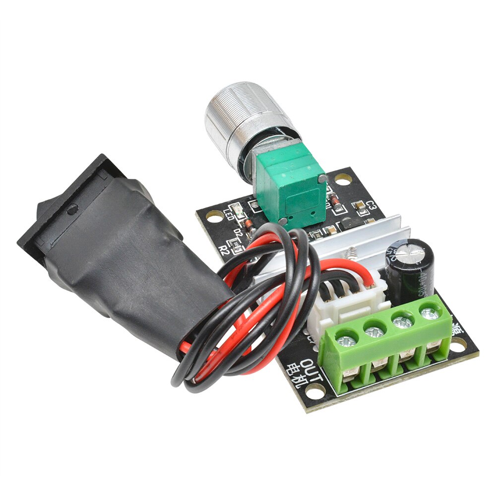 DC 6V 12V 24V 28V 3A 80W PWM Motor Speed Controller Regulator Adjustable Variable Speed Reversible Control Potentiometer Switch