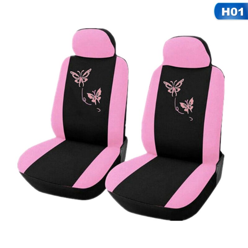 4/9 Stks/set Universele Auto Stoelhoezen Vlinder Borduurwerk Auto-Styling Vrouw Stoelhoezen Auto Interieur Accessoires: H01