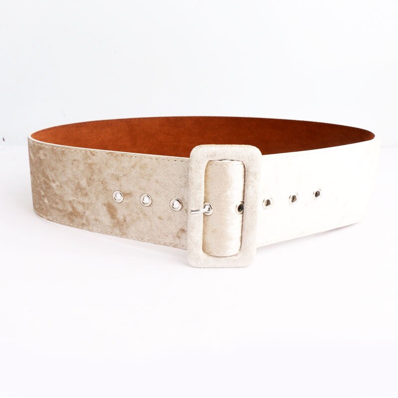 Cinturones de talla grande para mujer, corsé de cintura a la , Gran ancho, de , color Beige, Negro, Rojo, con superficie de terciopelo: white belt