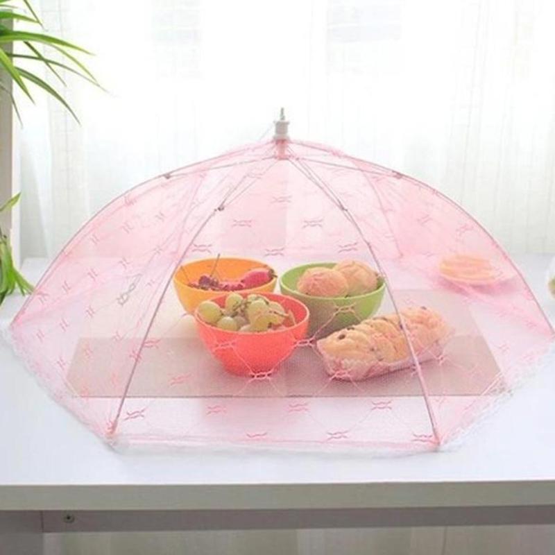 40cm pop-up mesh skærm mad dækker store pop-up mesh skærm beskytter mad cover anti fly myg køkkenudstyr
