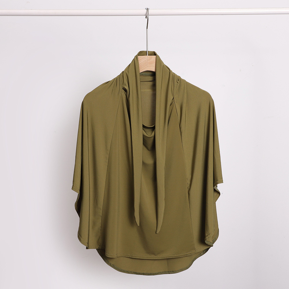 Ramadan Spring Summer Breathable Ironless Hijabs Long Instant Hijab Woman Ready To Wear With Face Masks Ready to Wear Hijabs: Rust Red