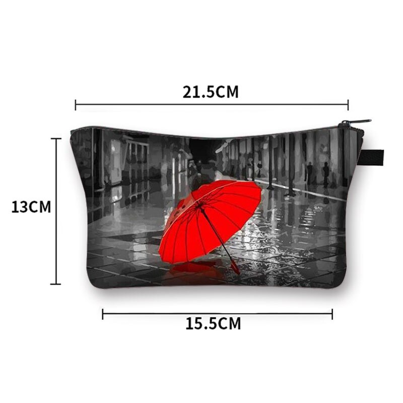 Czerwona i czarna seria kosmetyczka damskie szpilki wzór kosmetyczka o dużej pojemności torba na parasol Rose Make up Cases