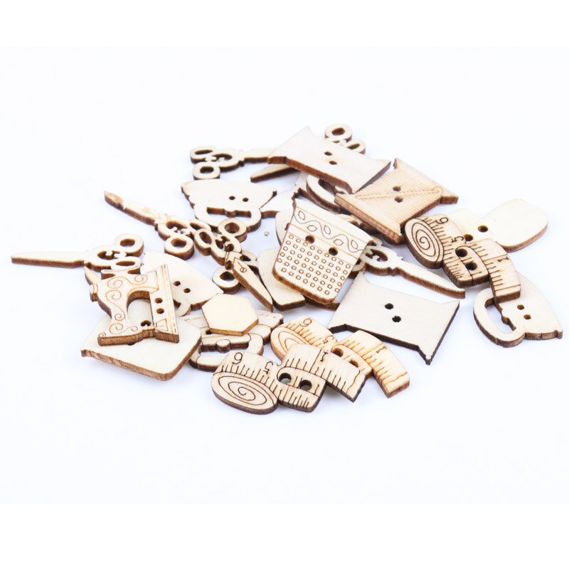 20 stks Natrual Houten decoratieve Knoppen Mix voor Handgemaakte Naaien Scrapbooking Craft 18-30mm MT0901