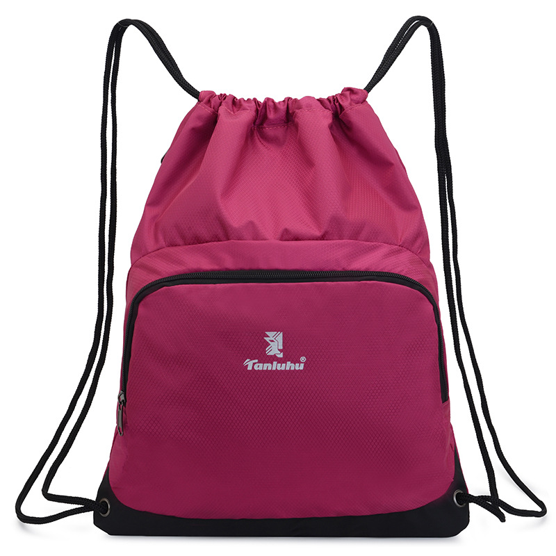 To stykker gymnastiktaske stærk pakke 17l pakningskuber stor kapacitet snøre taske sportsbundt camouflage taske fitness rygsæk: 1 stk. vin rød
