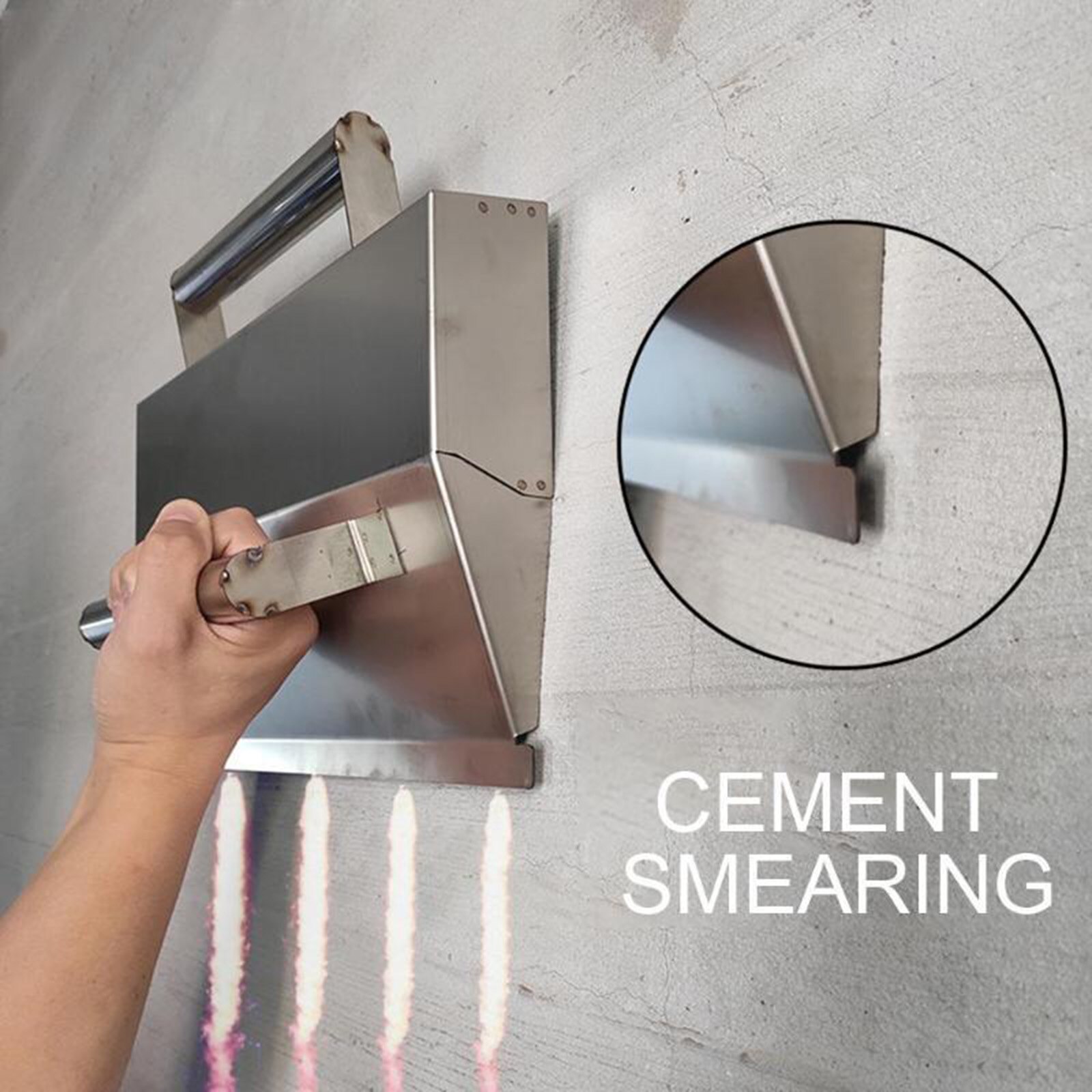 Stainless Steel Wall Plastering Trowel Double Handle Dust Tiling Decor Bricklayer Tool