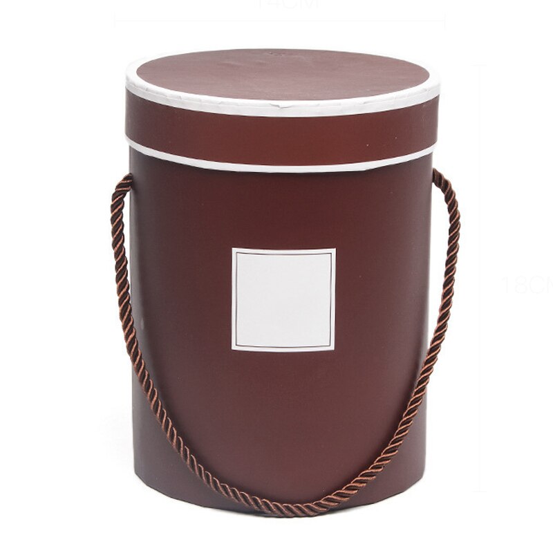 Bouquet Flowers Box Packaging Boxes Lid Hug Florist Flower Hold The Bucket Box Weedding Party Table Decor Round Boxes: Coffee