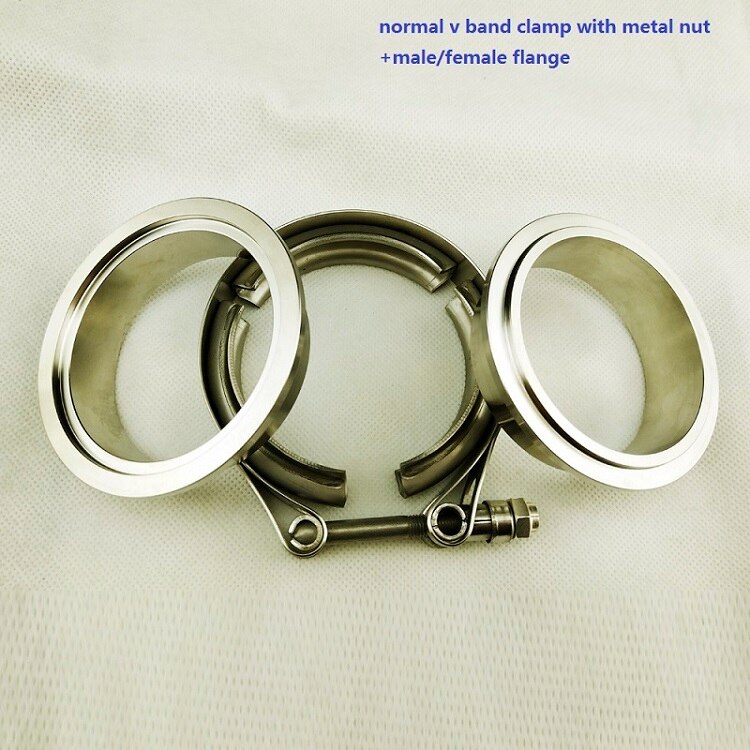 ZUCZUG 2.25" SUS 304 metal clench nut Exhaust high temperture resistance high anti rust V Band Clamp Flange with Kit: vbkmf225-m