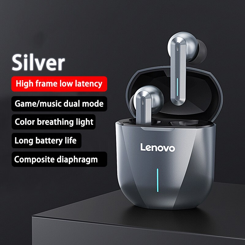 Lenovo XG01 słuchawki douszne 50ms niskie opóźnienie TWS słuchawki Bluetooth z mikrofonem słuchawki bezprzewodowe HiFi ipx5 wodoodporne słuchawki douszne