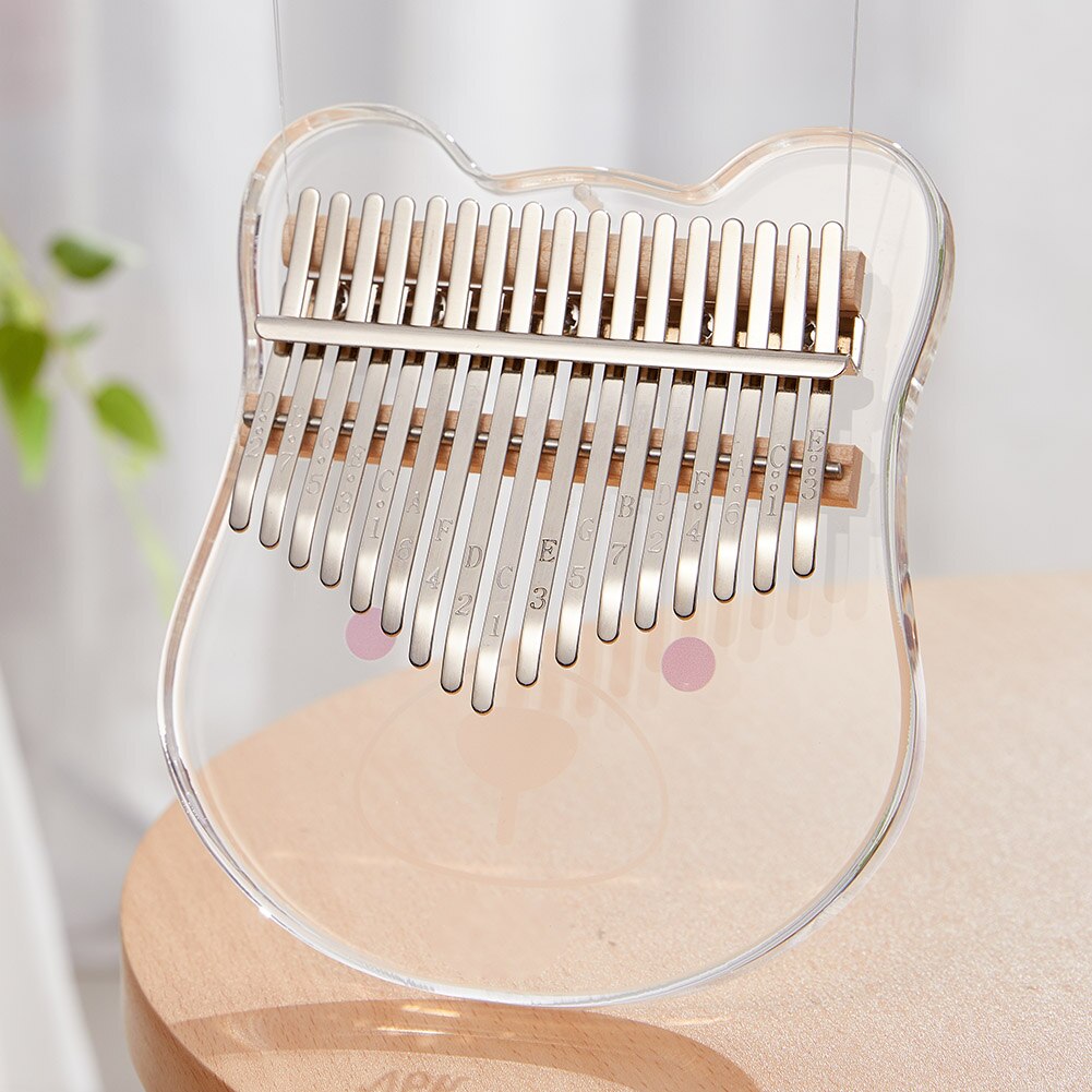 Mini Kalimba With Carry Bag Thumb Piano Beginner Transparent Acrylic Clear Sound 17 21 Keys Keyboard Instrument Portable