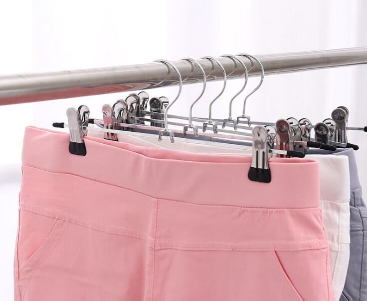 5 stks/partij Hangers Voor Kleding Roestvrijstalen Clip Stand Hanger Broek Rok Kid Kleding Verstelbare Pinch Grip Cabide GYH