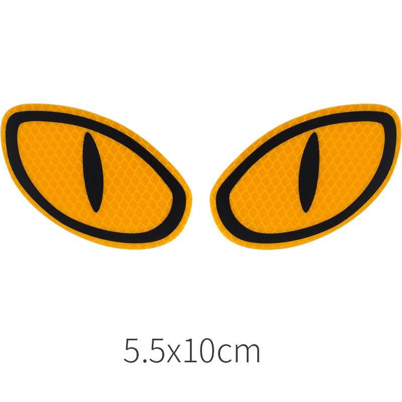 2pcs Car Reflective Strip Stickers Cat Eyes Anti-collision Warning Mark For Motorcycle Styling Decoration Decal Driving Safety: yellow