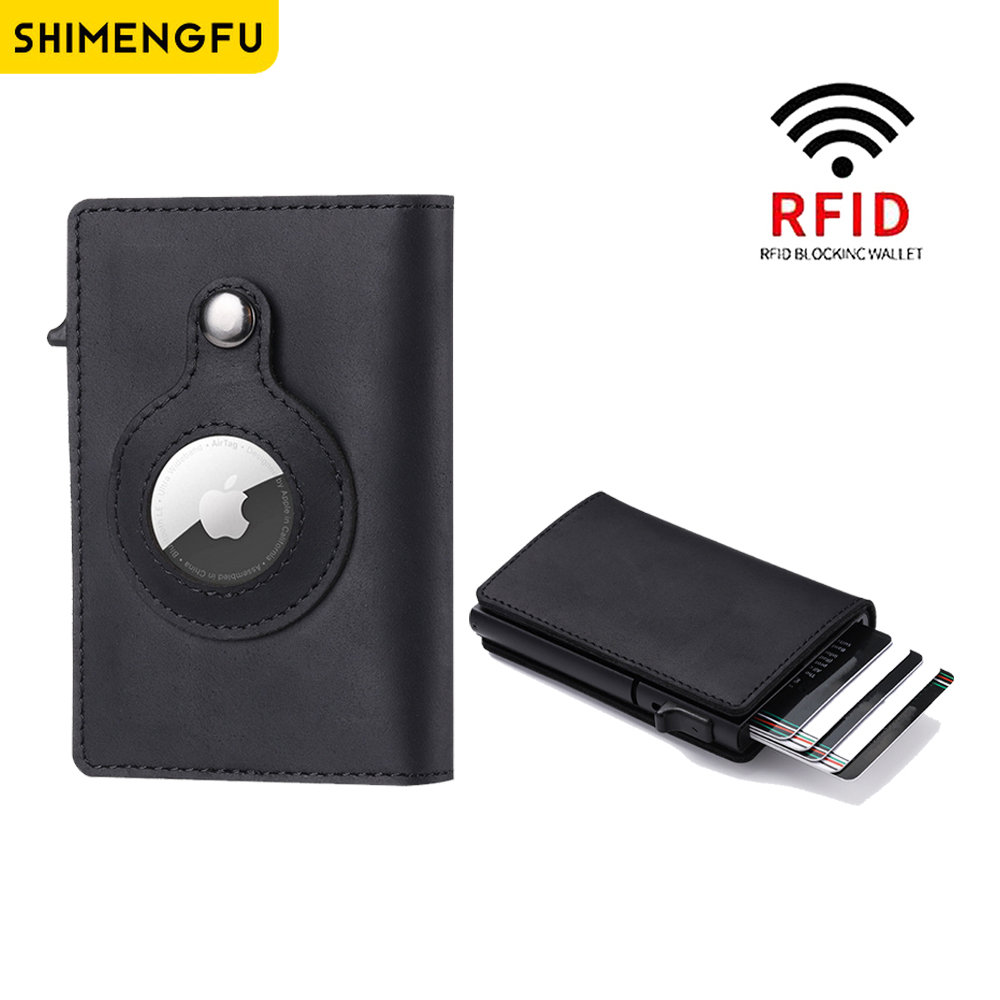 2025 Voor Apple Airtag Portemonnee Mannen Koolstofvezel Mode ID Creditcardhouder Rfid Slanke Airtag Slide Portemonnee Cardholde