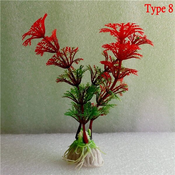 1 stk plastik akvarieplanter plantas kunstige vidunder fisk plante tilbehør akvarie ornament indretning: Type 38