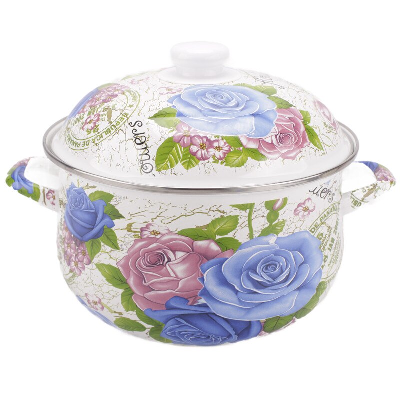 Keuken Accessoires Koken Potten Emaille pot Emaille Soeppan Stoofpot Vlam Inductie Werk Kookpotten: 2500ML