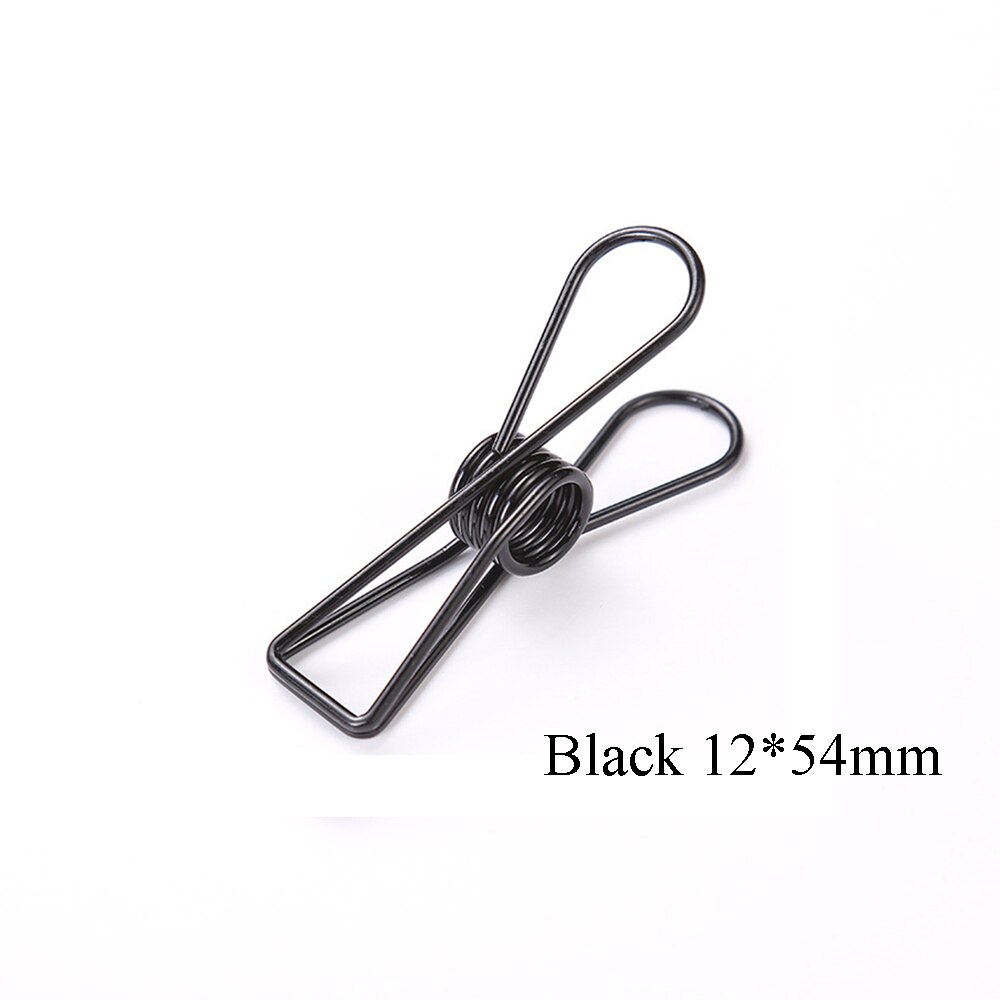 3 pièces/lot mignon pince à poisson évider métal liant Clips Notes lettre trombone fournitures de bureau rétro Photo livre stockage pince: 54mm	black