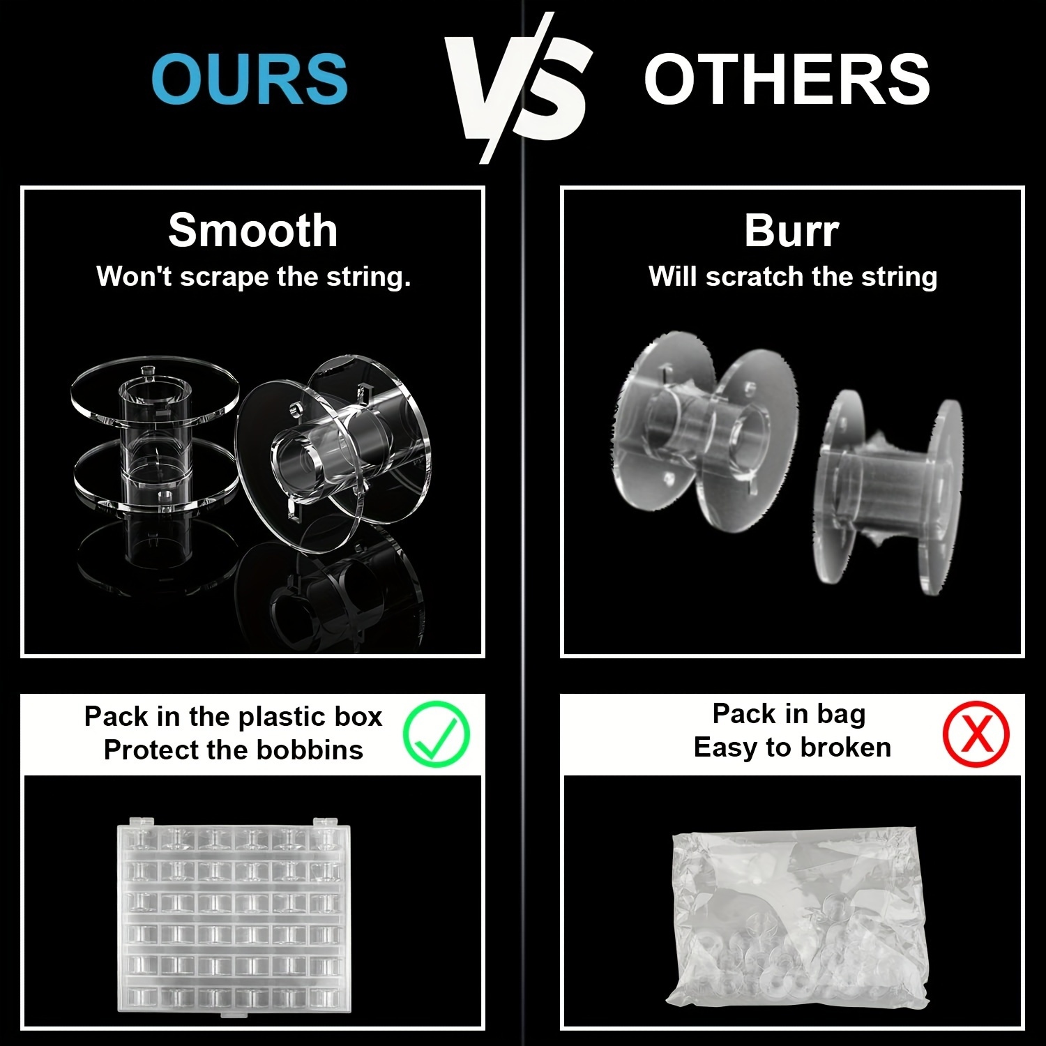 10/20/30 stk. klare plastiktrådspoler universal tom spole til singer brother symaskine gør-det-selv sytilbehør