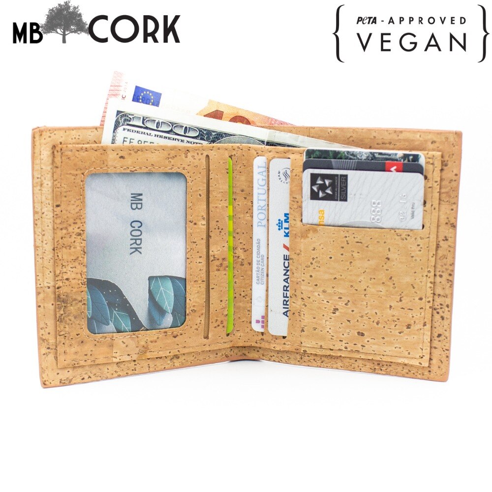 Kork brieftasche für männer braun farbe kork handgemachte Original männer brieftasche Natürliche kork männer brieftasche BAG-253-ABCD