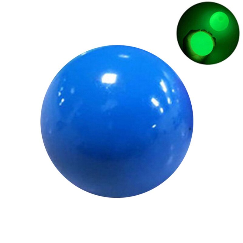 6cm Luminous Stick Wall Ball Decompression Ball Sticky Squash Ball Suction Decompression Toy Sticky Target Catch Throw Ball: 1PCS Blue Luminous