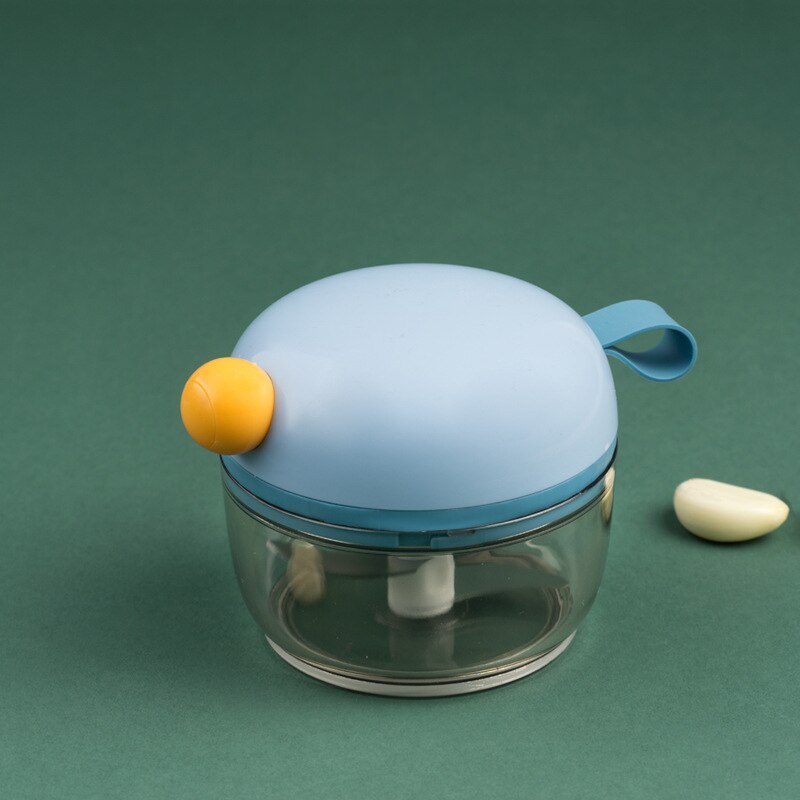 Picadora de verduras prensadas para el hogar, picadora Manual de pasta de ajo, picadora, artefacto de ajo picado, bonito pájaro, PC: Azul
