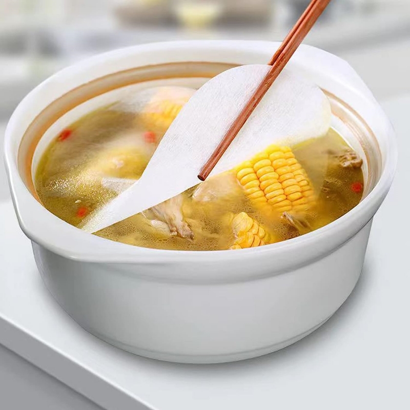 50 Stück ölabsorbierendes Papier für sterben Küche, runde Suppe, gebratener Film, Lebensmittel-Löschpapier, Öl-Schaum-Filterpapier zum Kochen von frittierten Speisen