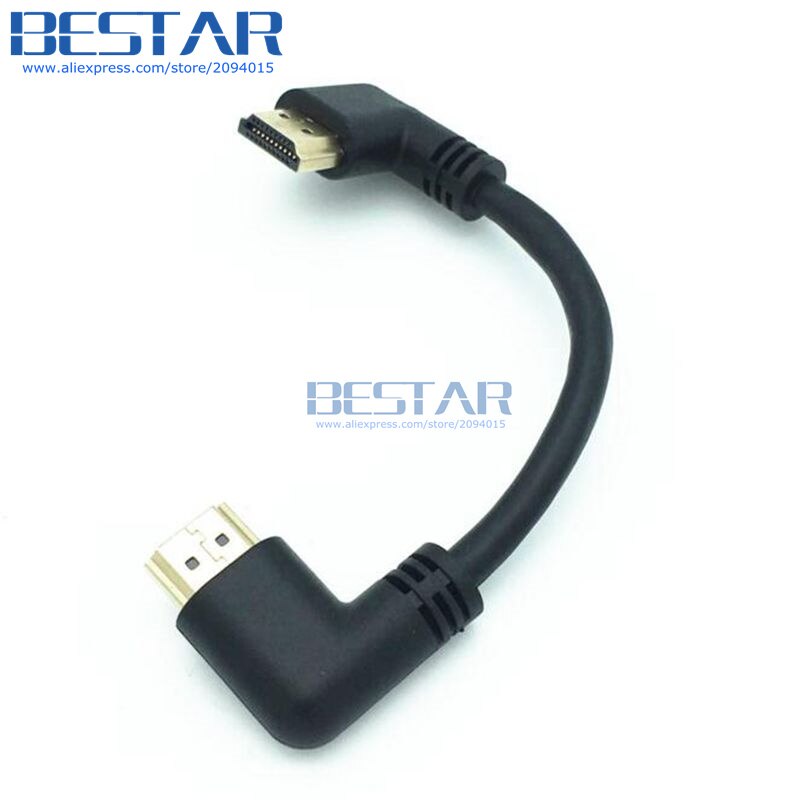 Venstre eller høyre vinklet hdmi 2.0 hann til hdmi høyre venstre albue hann forlengelseskabel 10cm 50cm 1m,  hdmi 2.0v vinkel kabel 4k*2k @ 60hz