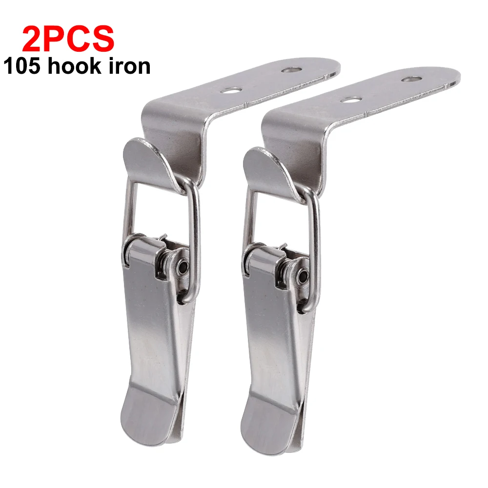 Holzkisten-Haspeln, Klemmhaken, Federverschlüsse aus Edelstahl, 90-Grad-Schnalle mit Entenmund, Hakenboxen, Kniehebelklemmen-Haspeln: Silber