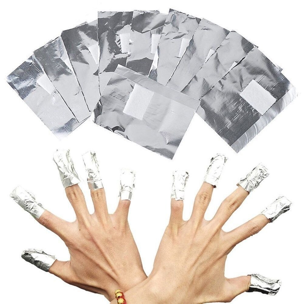 50/100 stk aluminiumsfolie nail art soak off wrap neglelakfjerner hætte gel polish remover renere negleaffedtningsmiddel manicure værktøj