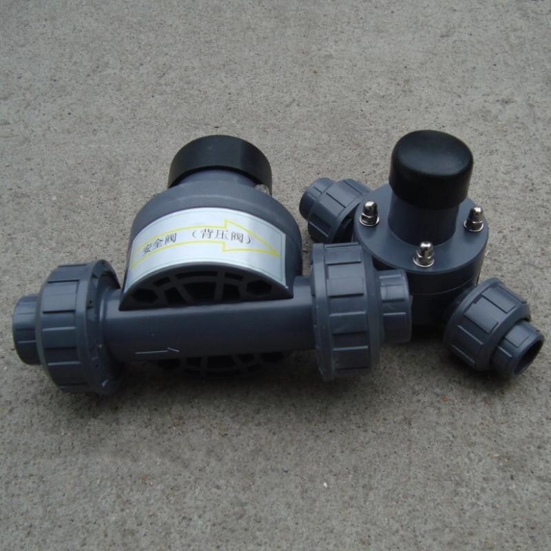 UPVC / PVC plastic spring type safety valve / back pressure valve / one-way pressure relief valve DN15/20/25 direct plug type