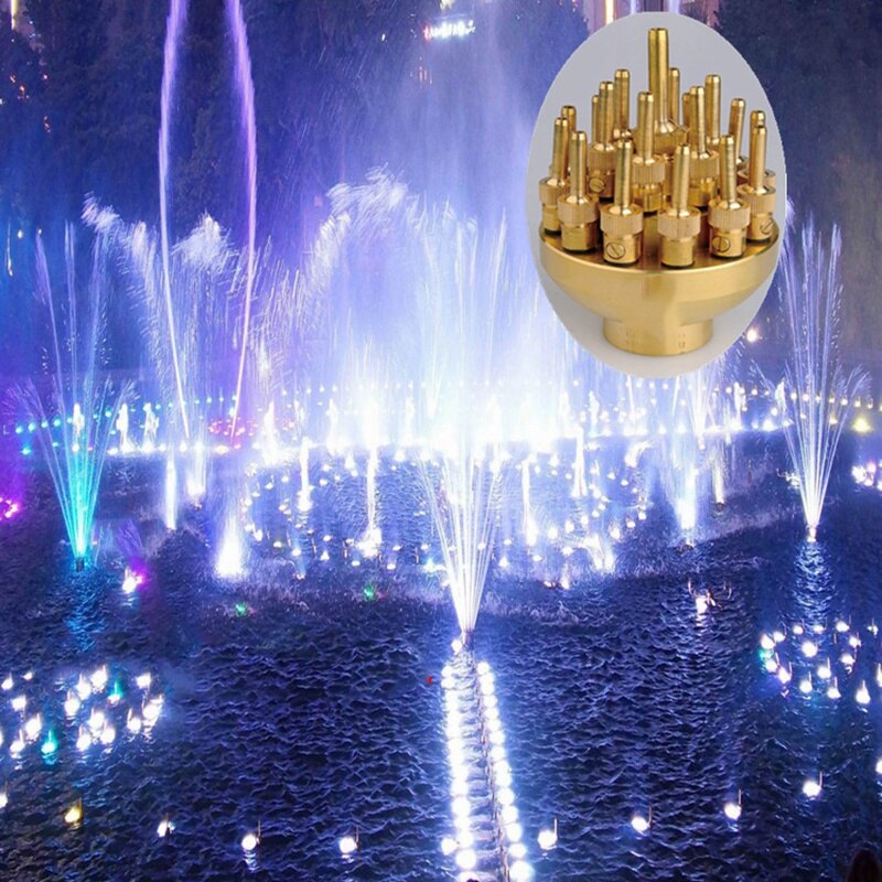 1 zoll DN25 Durcheinander Einstellbar 3 Schicht Blume Eingegeben Brunnen Düsen Garten Landschaft Brunnen Garten Teich Dekoration Brunnen Equ