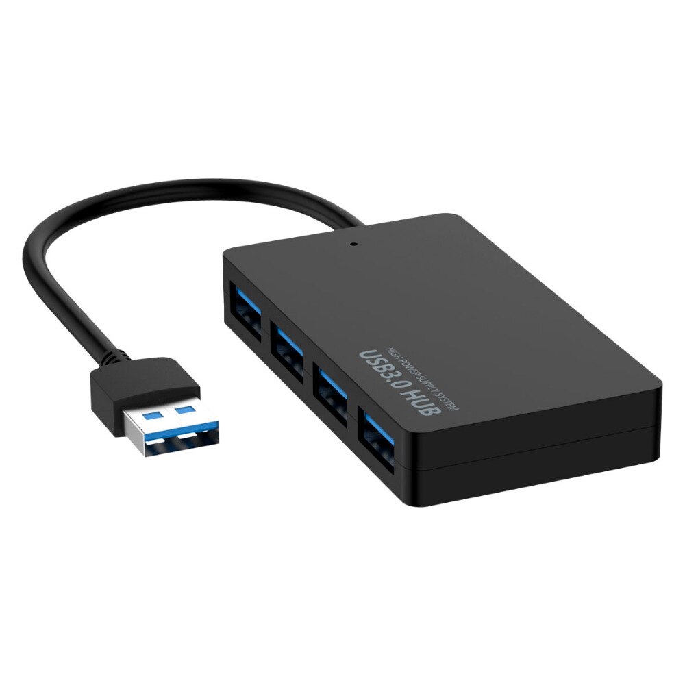 1PC High Speed USB 3.0 Hub External 4 Ports Adapter Splitter USB Expander Plug and Play For Laptop PC Computer Accessories: USB 3.0 Hub	Black