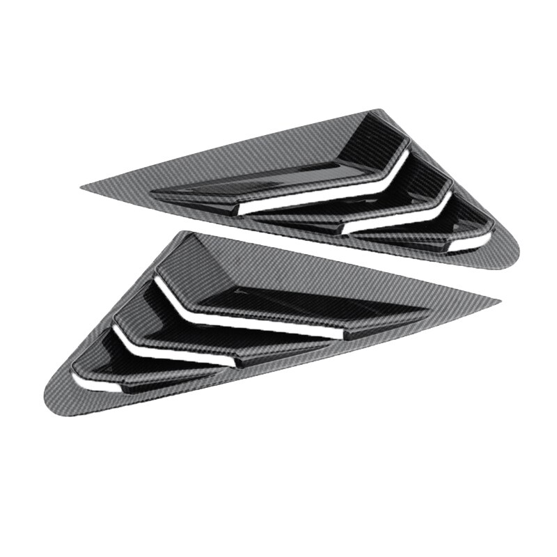 -Carbon Fiber Car Rear Triangular Window Louvers Side Vent Cover Decoration For- A4