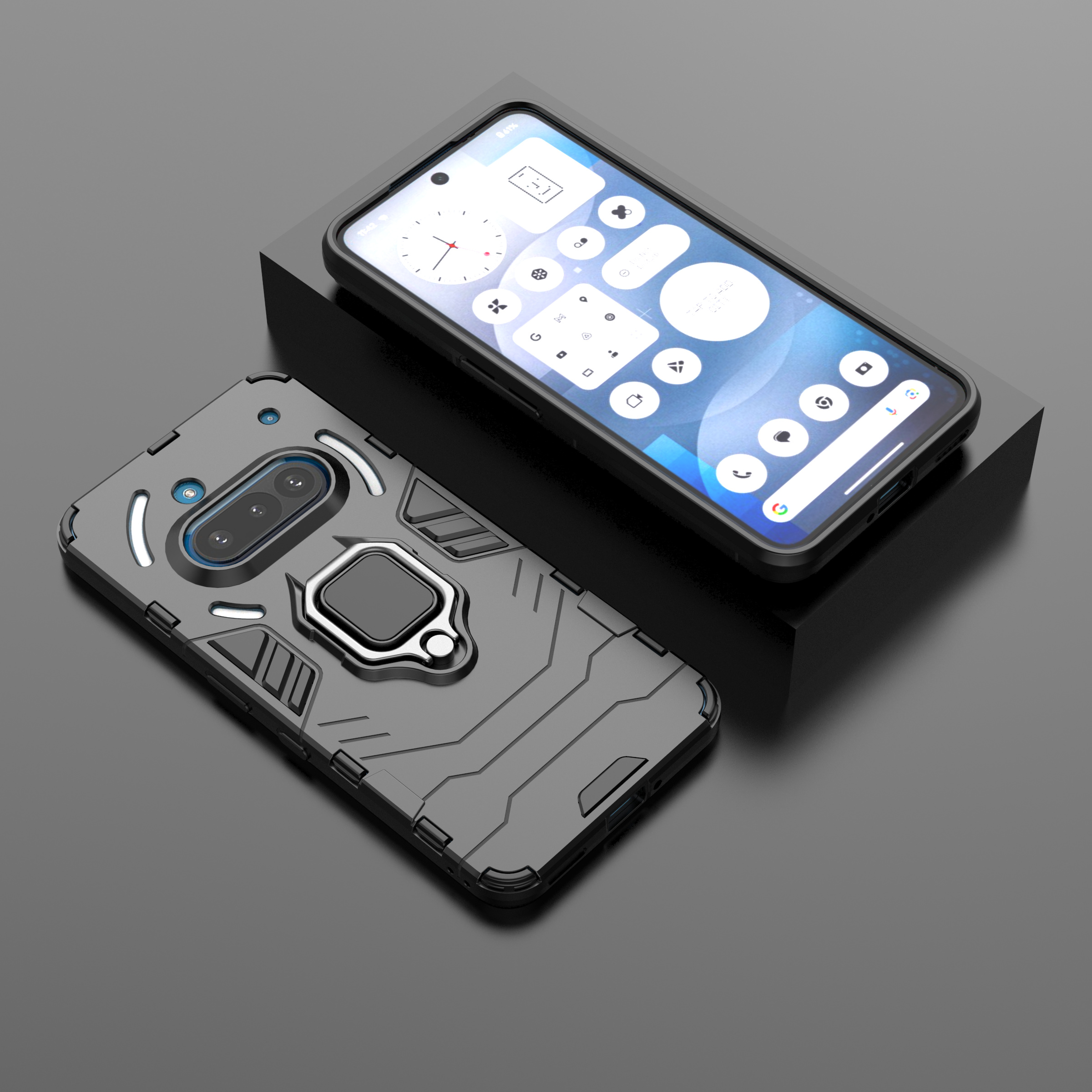Standfunktion Handyhülle für Nothing Phone 3A Pro 2a Plus Phone3a Phone2a Fingerring Coque Cases