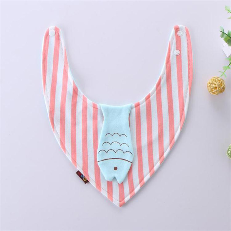 Reusable Washable Cotton Baby Bibs Burp Cloth Cartoon Animals Printing Triangle Bibs Cotton Adjustable Baby Meal Bib Infant Bibs: Fish