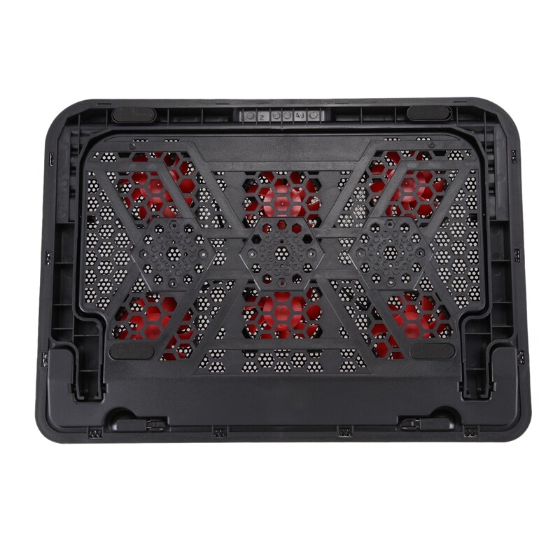Laptop Cooler 2 USB Ports and Six Cooling Fan LED Laptop Cooling Pad Notebook Stand for 12-17 Inch Laptop