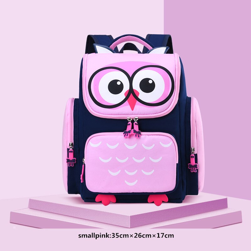 Okkid børn skoletasker til piger søde vandtæt dyr rygsæk skoletaske børn lyserød bogtaske grundskoletasker: Lille lyserød