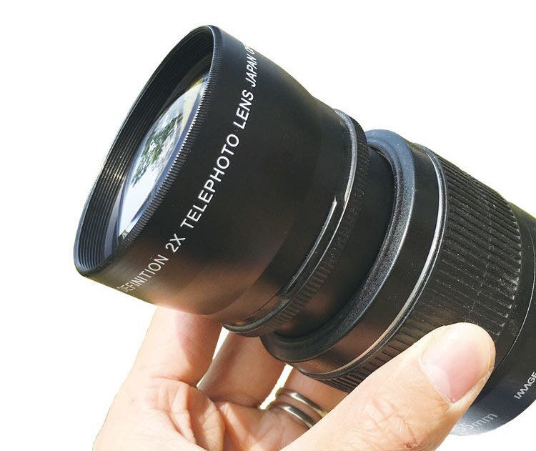 Objectif de caméra objectif de téléconvertisseur longueur focale 2.0X objectif supplémentaire 49/52/55/58mm objectif reflex télescope étendu