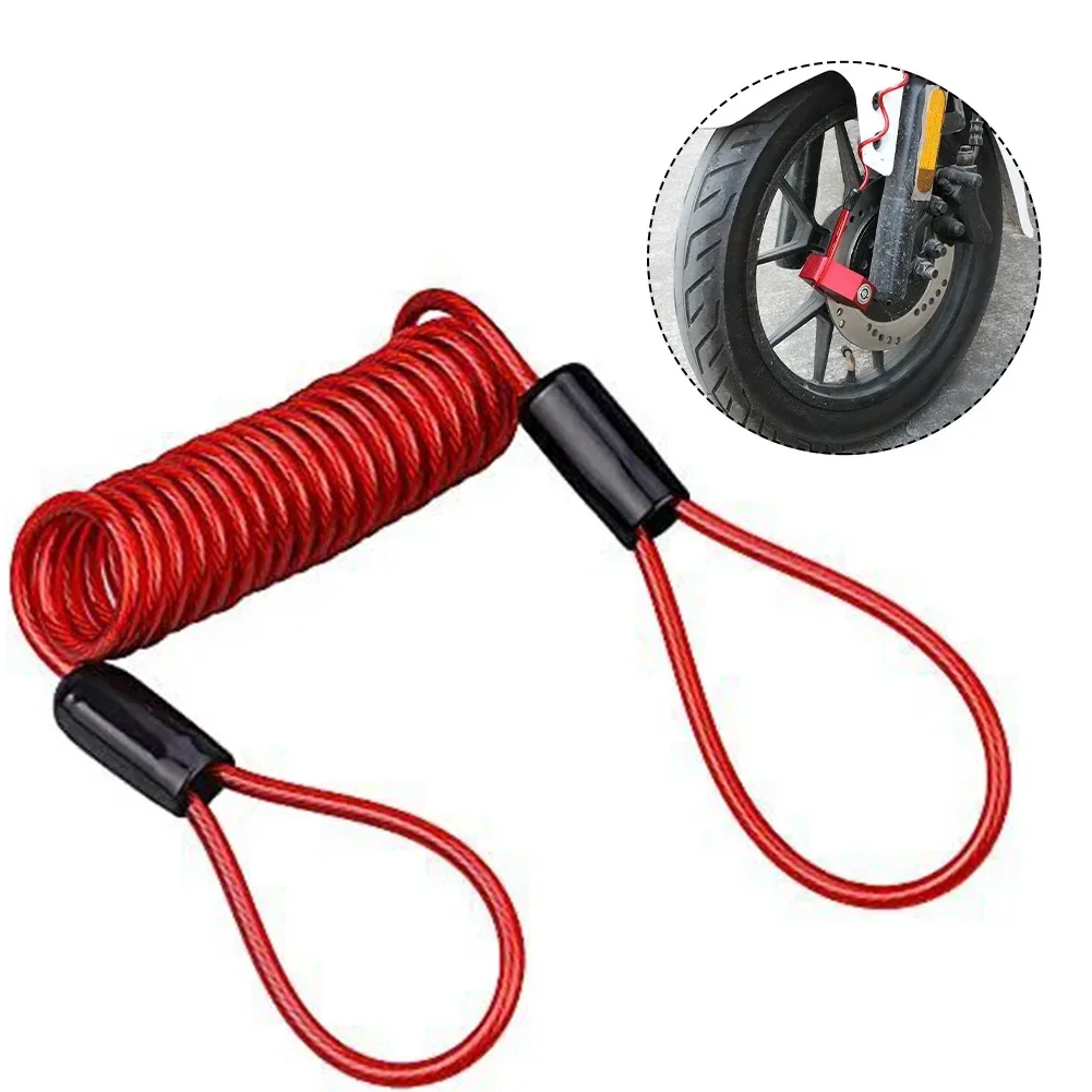 1 pz Casco Moto Blocco Freno A Disco Antifurto Primavera Promemoria Corda 120 cm 2 estremità Loop Cavo A Molla Per Motore Motore Esterno