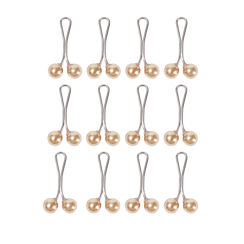 12 pièces/lot goutte perles broches femmes musulmanes châle écharpe Clips dame foulards Hijab pour femmes perle broche broche multicolore Hijab Clips: Plaqué bronze antique