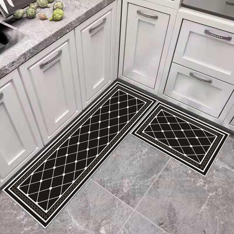 Retro geometrisk mønster badeværelse toiletdør lang strimmel af vandabsorberende anti-skrid måtte tæppe gulvmåtte: 40 60 20