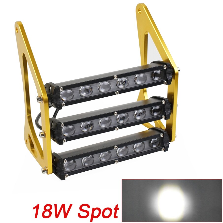 Moto Retro CG Led Motorcycle Front Fork Bracket MSX125 Headlight Universal for Honda Grom MSX125 125SF Fog Lamp Light: Spot 18w gold