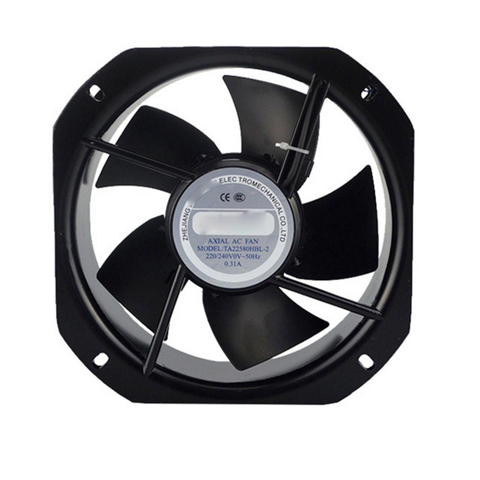 220V AC 225x225x80mm Axial Radiator Fan 588CFM 2500RPM Ball Bearing High Speed