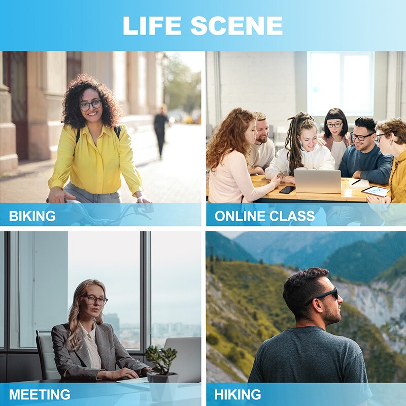 Hightech-smart-sonnenbrille mit kabelloser bluetooth-freisprecheinrichtung, musiksteuerung, sprachsteuerung und offenem ohrlautsprecher für gaming, meetings und autofahren
