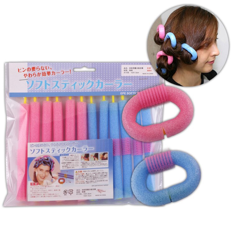 12Pcs Zachte Spons Foam Hair Curler Roller Curlring Styling Salon Kapper Kappers Hairstyling Twist Gereedschap
