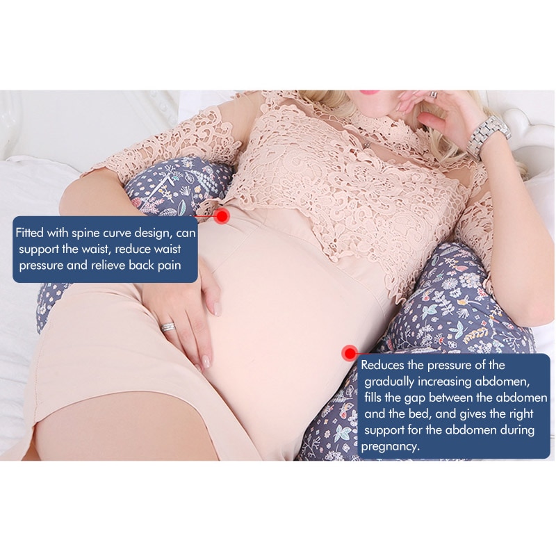 CXD-Women Cotton Pregnant Multi-functional Waist Stomach Side Cartoon Print Pillow