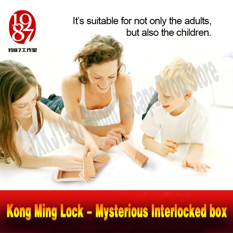 Room escape game prop Kong Ming Lock - Mysterious Interlocked box get the clues hidden in the box real-life chamber takagism