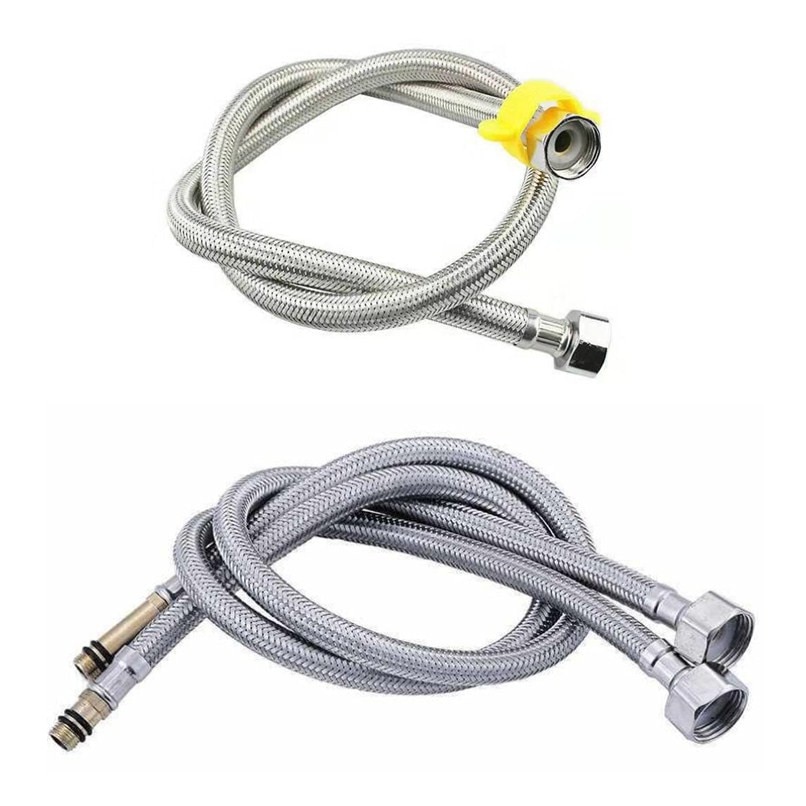 G1/2(4 ′) interface 304 Roestvrij Staaldraad Single-Head Gevlochten Buis Gootsteen Aanrecht Warme En Koude Kraan Inlaat Slang