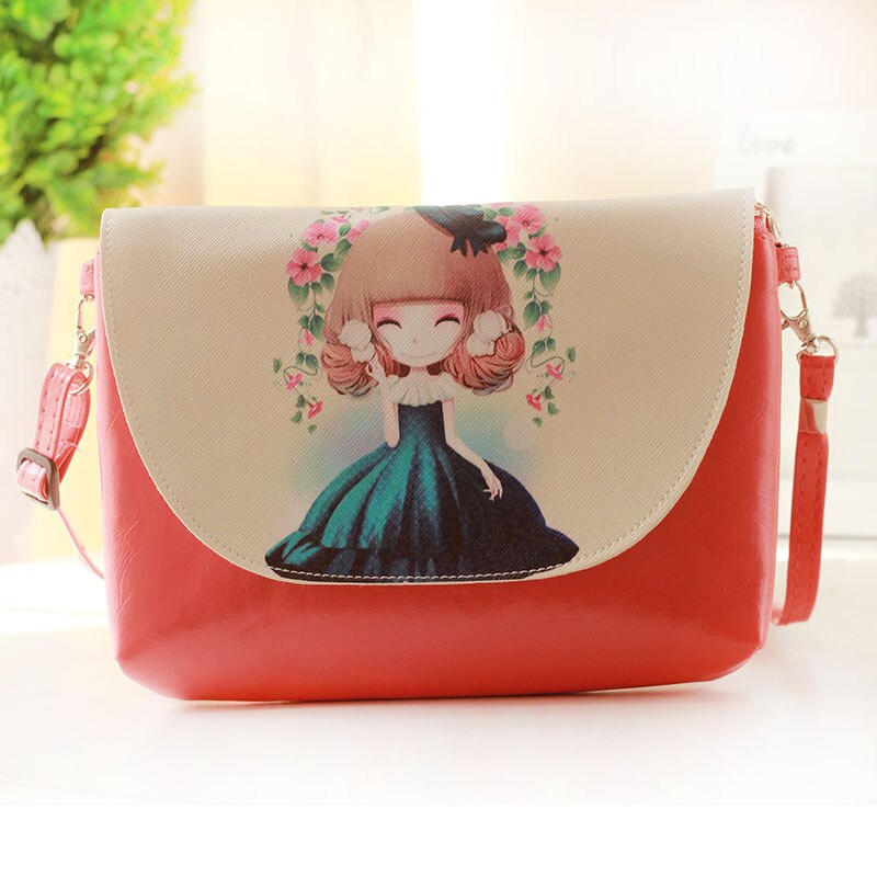 Kids Shoulder Bags Children Girls Messenger Bag Cartoon Printing Princess Handbag Mini PU Leather Crossbody Bags for Child