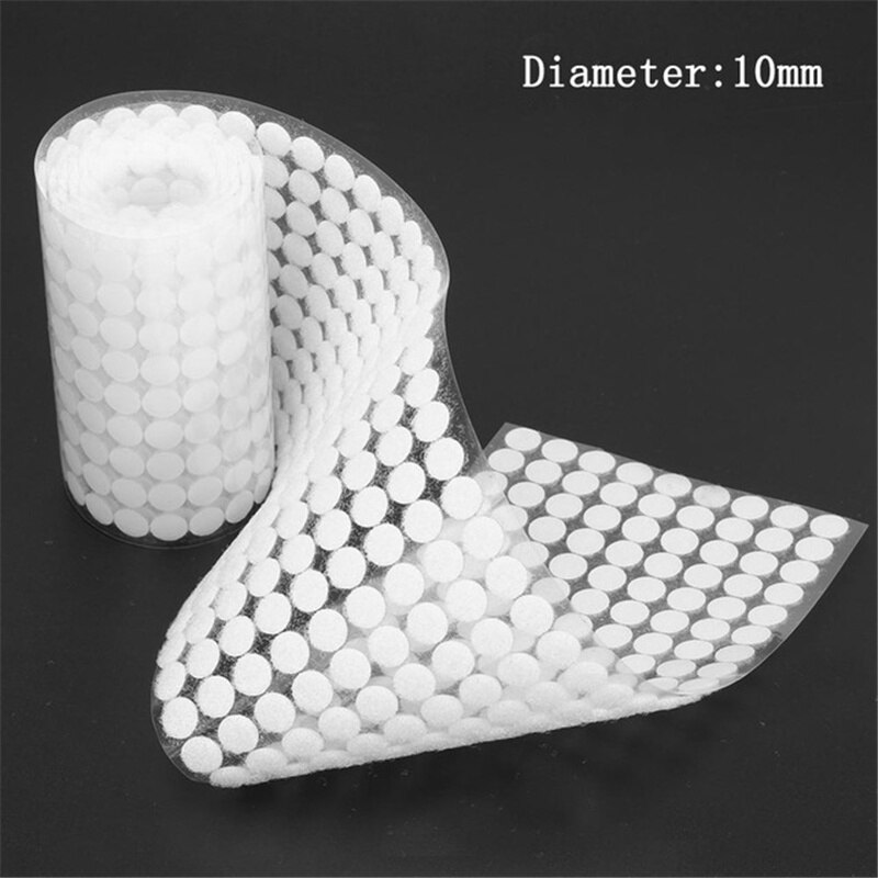 500 Pairs Zelfklevende Sluiting Dots Huishoudelijke Antislip Sticker Haken En Lussen Sofa Tapijt Fastener Lijm: 10mm white